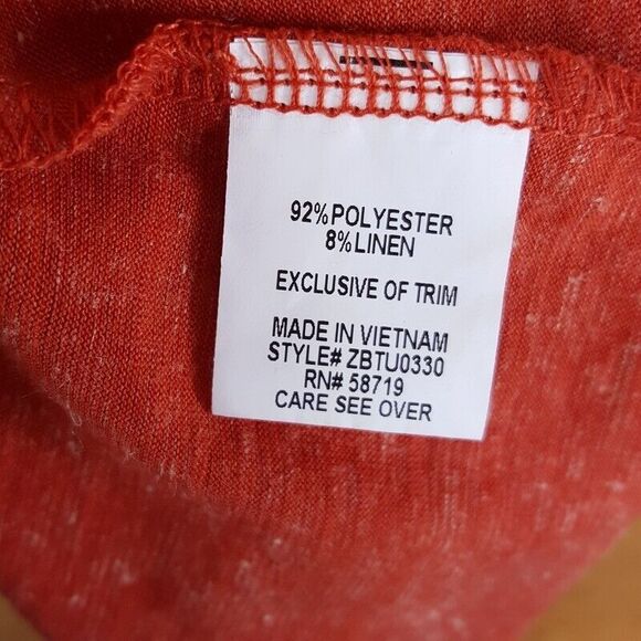 NY COLLECTION Womens Top Plus 2X Brick Pullover Draped Tank Chain Crew Heathered - Picture 6 of 7